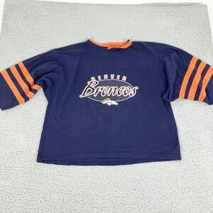 Vintage Denver Broncos Shirt Mens‎ XL Blue Orange NFL Football The Edge 90s
